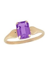 alluring mini gold heart cz amethyst birthstone baby ring